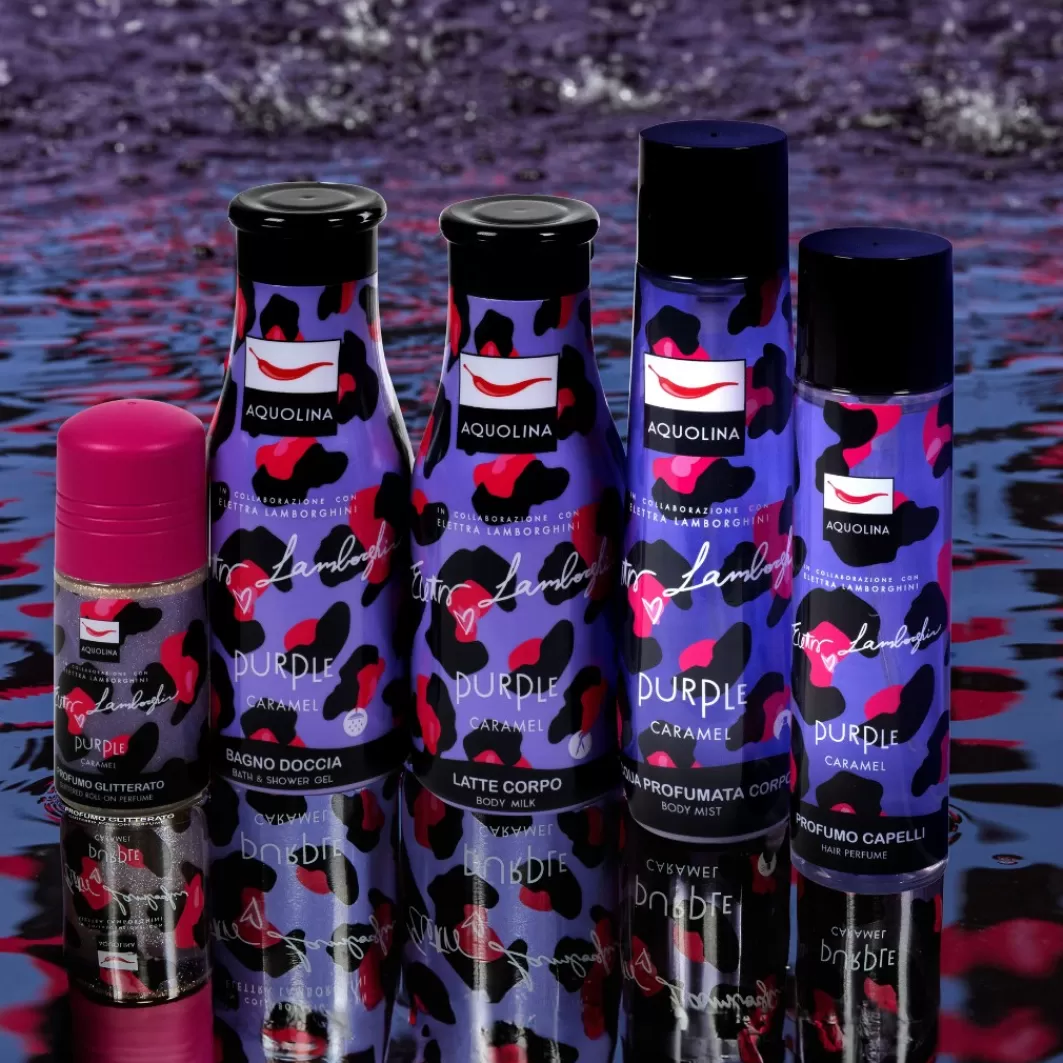 Aquolina Fragranze Unisex^ Purple Caramel - Profumo Glitterato - Limited Edition In Collaborazione Con Elettra Lamborghini.